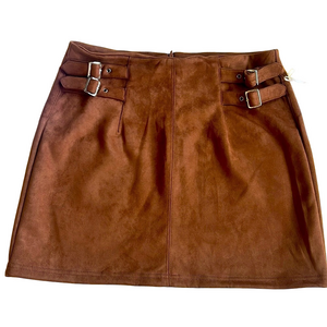 NWT IRIS faux suede mini skirt